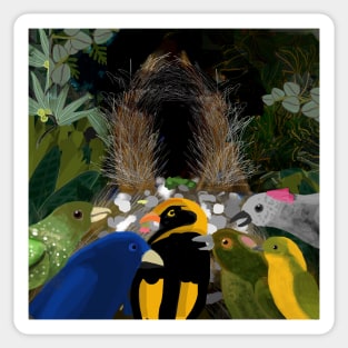 Bowerbirds Square Book Front Cover No text Sticker